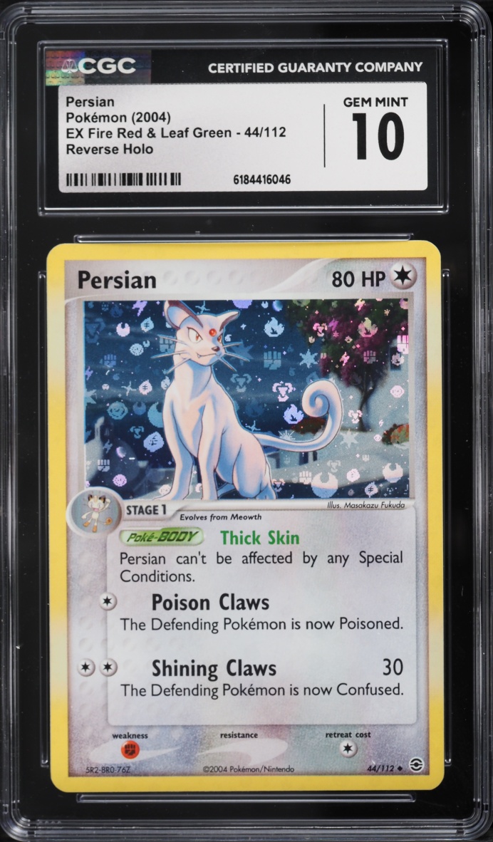 2004 Pokemon EX Fire Red & Leaf Green Reverse Holo Persian #44 CGC 10 GEM MINT