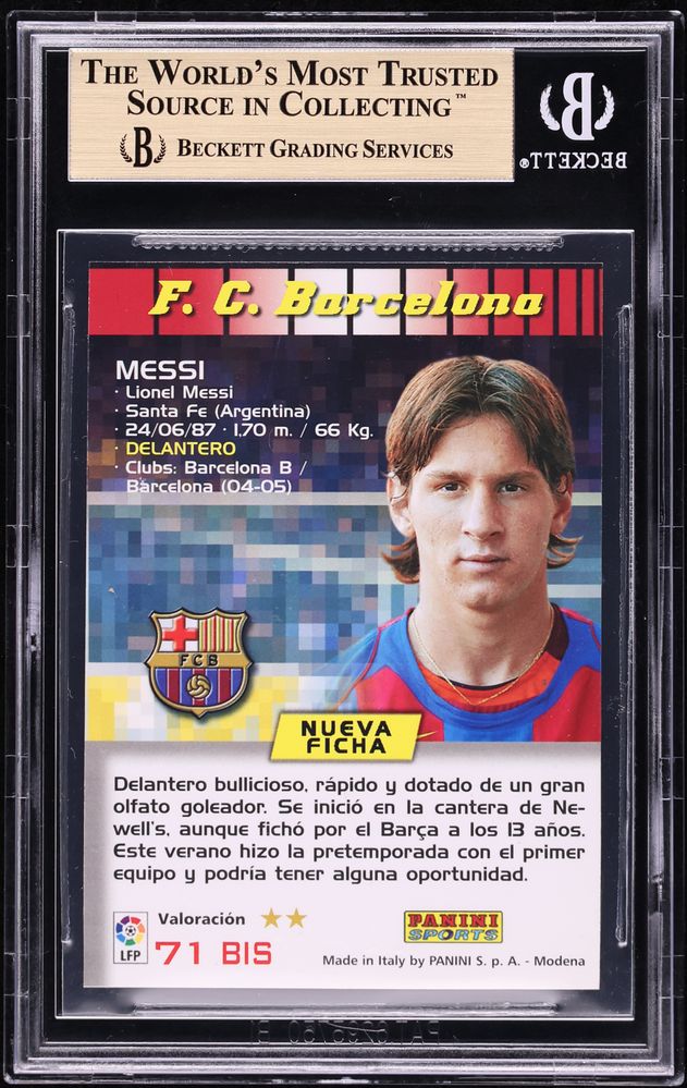 2004 Panini Sports Mega Cracks La Liga Lionel Messi ROOKIE #71 BGS 9.5 GEM MINT