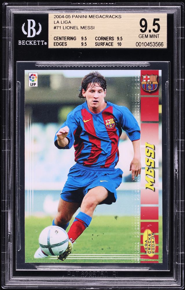 2004 Panini Sports Mega Cracks La Liga Lionel Messi ROOKIE #71 BGS 9.5 GEM MINT