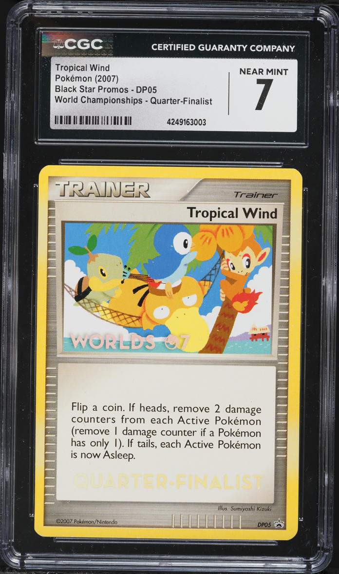 2007 Pokemon Black Star Promo World Championships Quarter-Finalist Tropical Wind #DP05 CGC 7