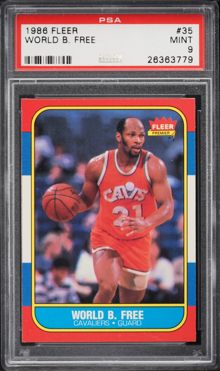 1986 Fleer Basketball World B Free #35 PSA 9 MINT