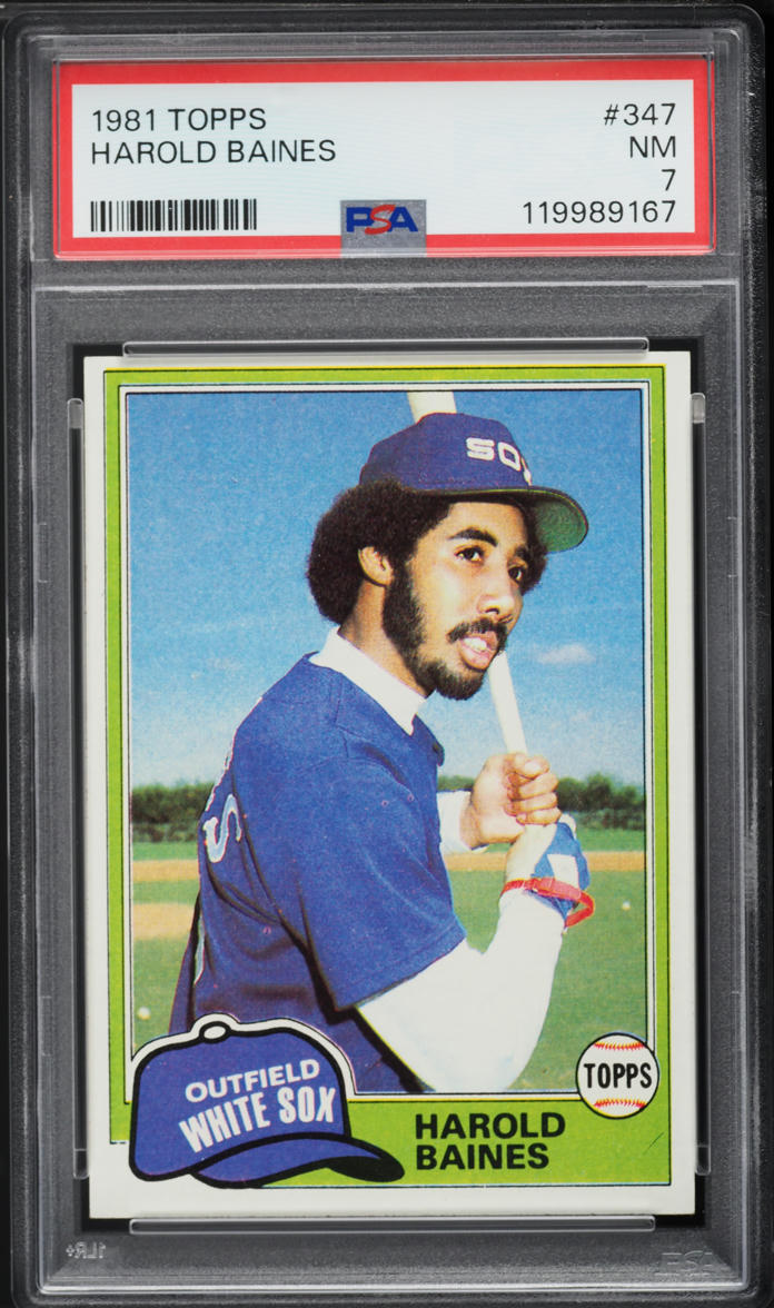 1981 Topps Harold Baines ROOKIE #347 PSA 7 NRMT