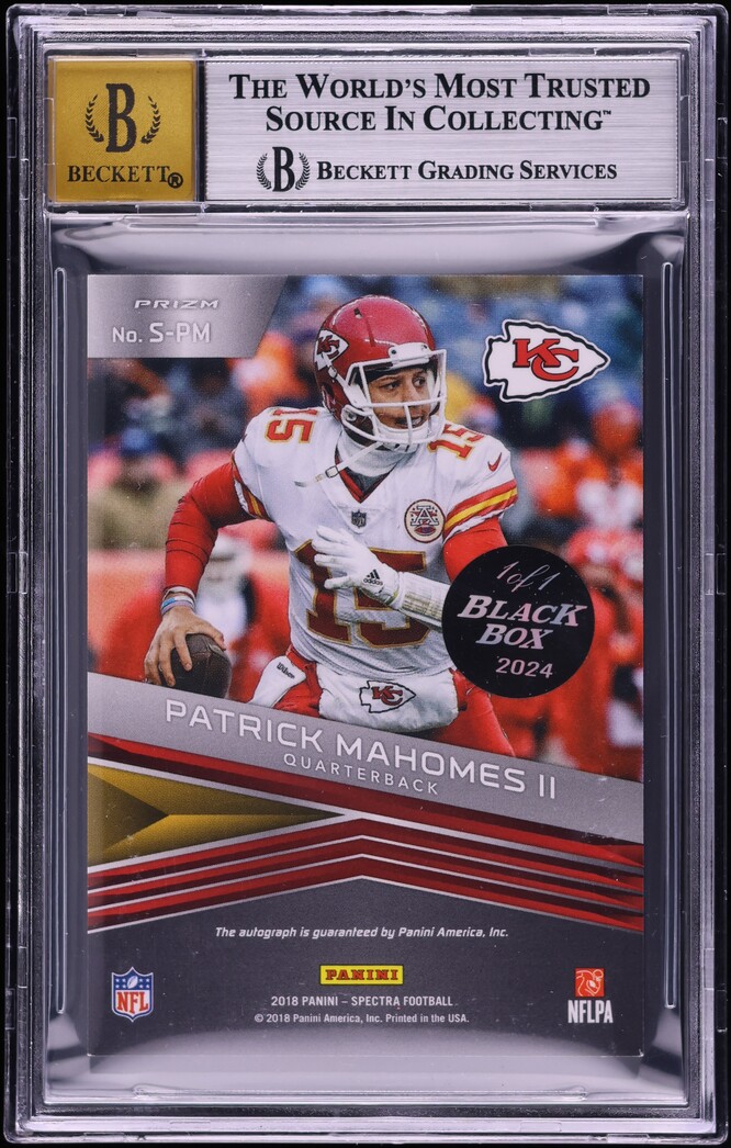 2018 Panini Spectra Gold Patrick Mahomes II AUTO 1/1 #SPM BGS 8.5 NM-MT+