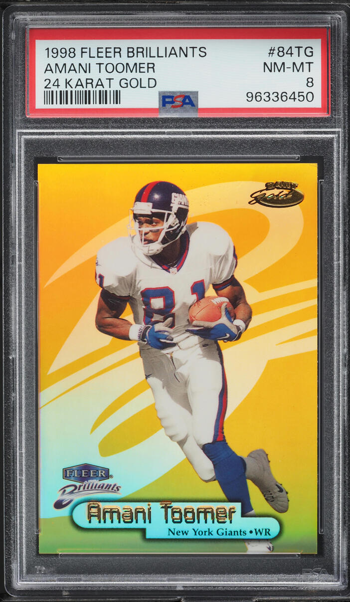 1998 Fleer Brilliants 24-Karat Gold Amani Toomer /24 #84TG PSA 8 NM-MT
