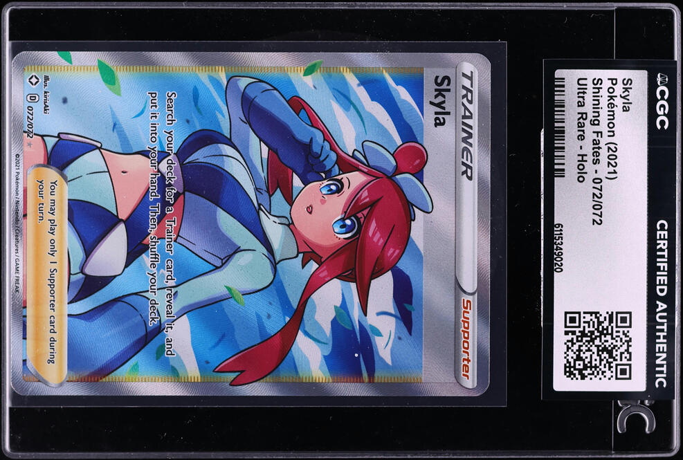 2021 Pokemon Sword & Shield Shining Fates Full Art Skyla #72 CGC AUTH
