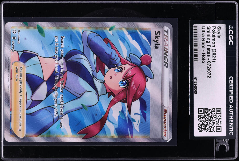 2021 Pokemon Sword & Shield Shining Fates Full Art Skyla #72 CGC AUTH