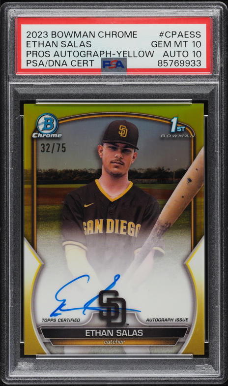 2023 Bowman Chrome Prospects Orange Refractor Ethan Salas /25