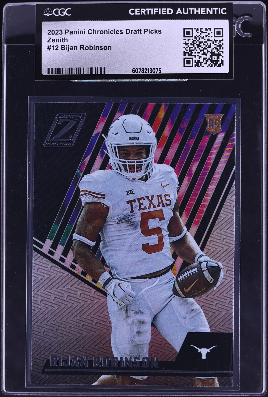 2023 Panini Chronicles Draft Picks Zenith Bijan Robinson ROOKIE #12 CGC AUTH