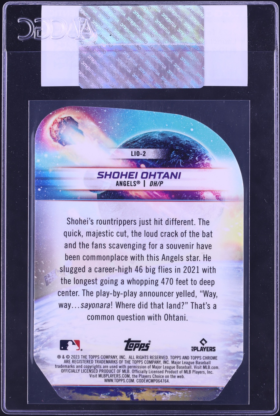 2023 Topps Chrome Cosmic Launched Into Orbit Die-Cut Shohei Ohtani #LIO-2 CGC AUTH