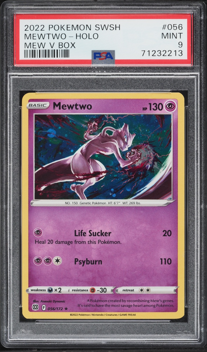 2022 Pokemon Sword & Shield Brilliant Stars Mewtwo #56 PSA 9 MINT