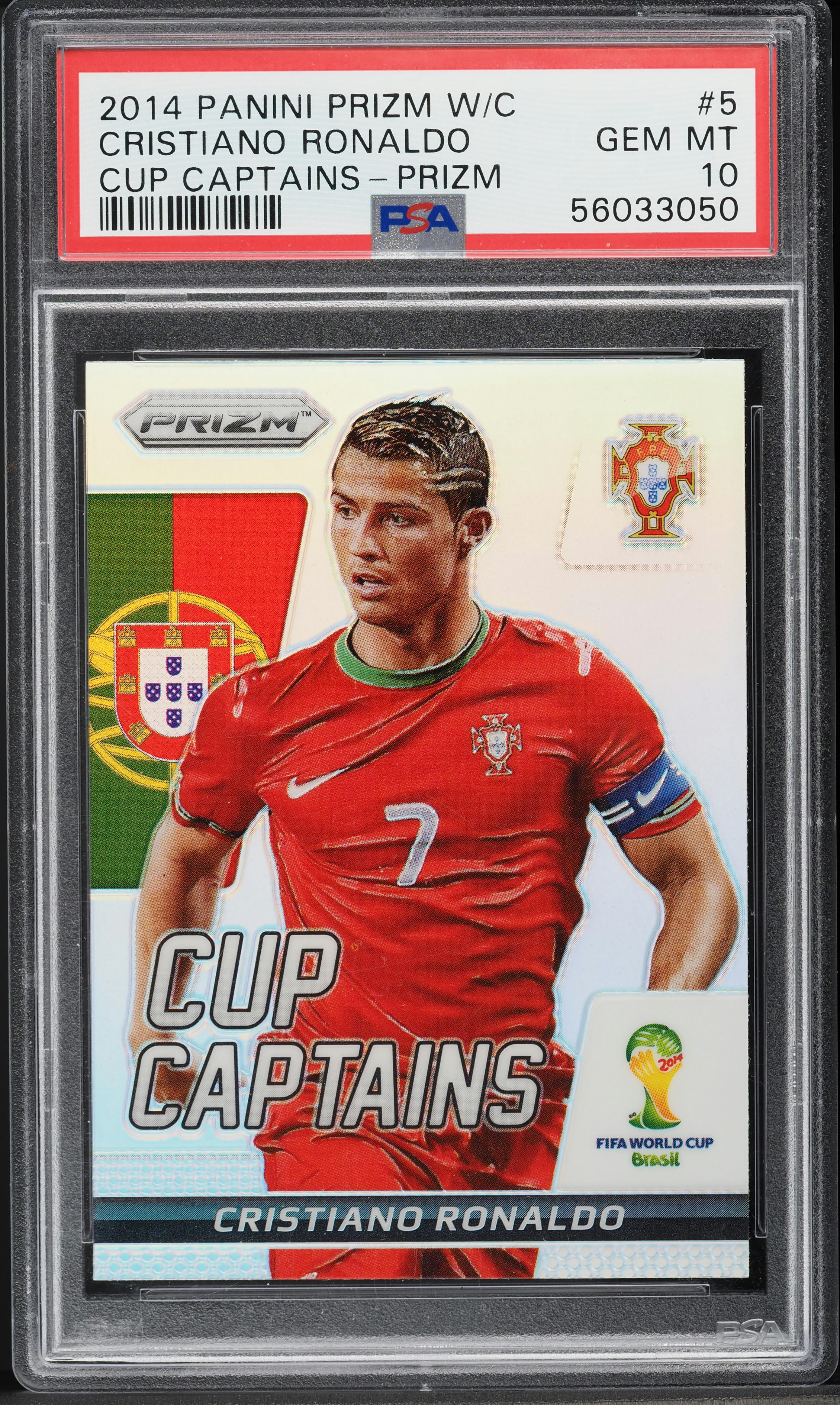 2014 Panini Prizm World Cup Gold Cristiano Ronaldo /10 #161 PSA 10
