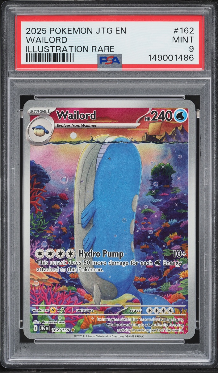 2025 Pokemon Scarlet & Violet Journey Together IR Wailord #162 PSA 9 MINT