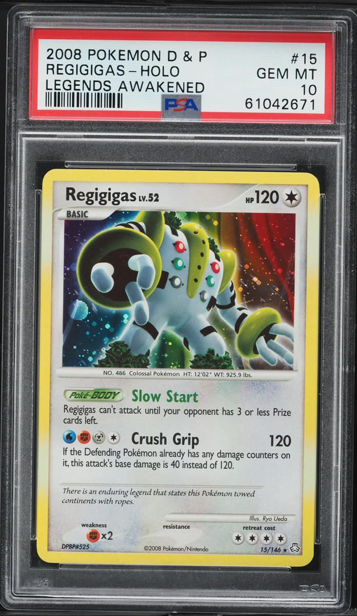 2008 Pokemon Diamond & Pearl Legends Awakened Holo Regigigas #15 PSA 10 GEM MINT