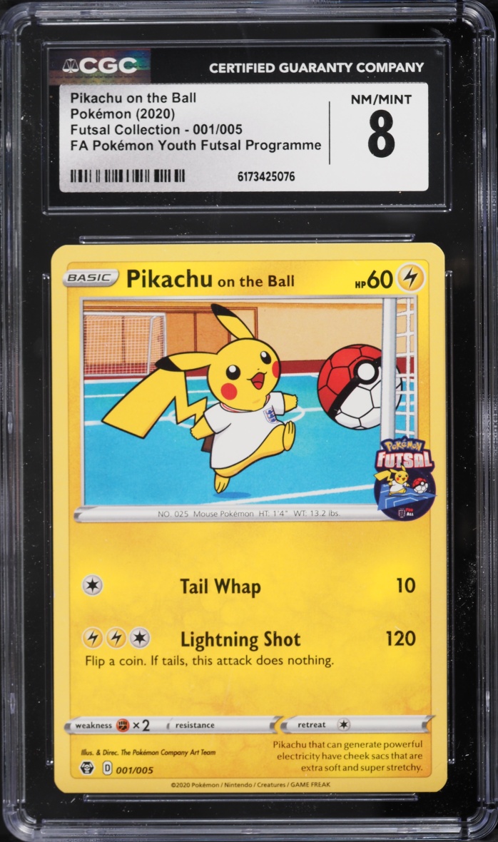 2020 Pokemon Sword & Shield Futsal Collection Youth Pikachu On The Ball #1 CGC 8 NM-MT