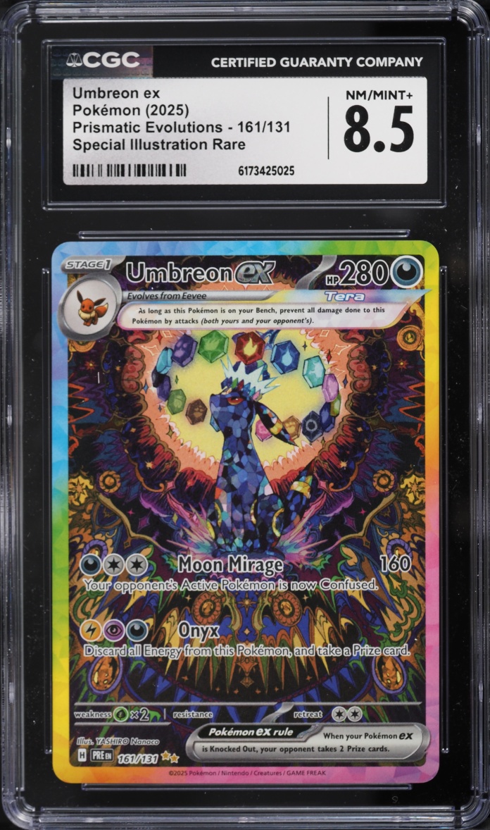 2025 Pokemon Scarlet & Violet Prismatic Evolutions SIR Umbreon Ex #161 CGC 8.5 NM-MT+