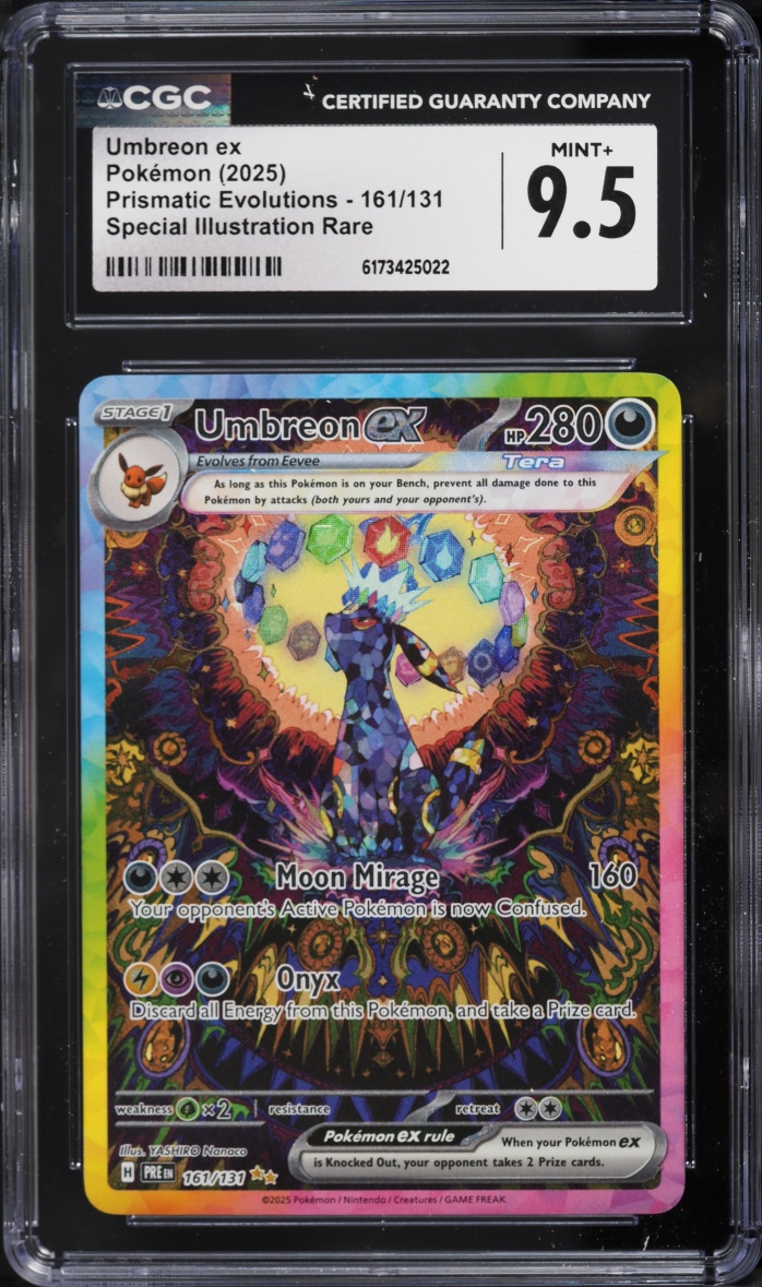 2025 Pokemon Scarlet & Violet Prismatic Evolutions SIR Umbreon Ex #161 CGC 9.5 MINT+