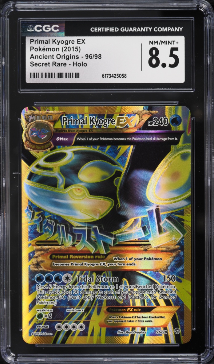2015 Pokemon XY Ancient Origins Full Art Primal Kyogre EX #96 CGC 8.5 NM-MT+