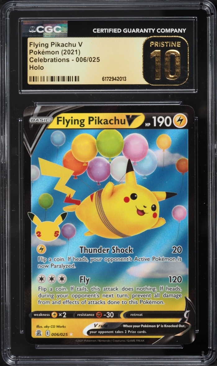 2021 Pokemon Sword & Shield Celebrations Holo Flying Pikachu V #6 CGC 10 PRISTINE