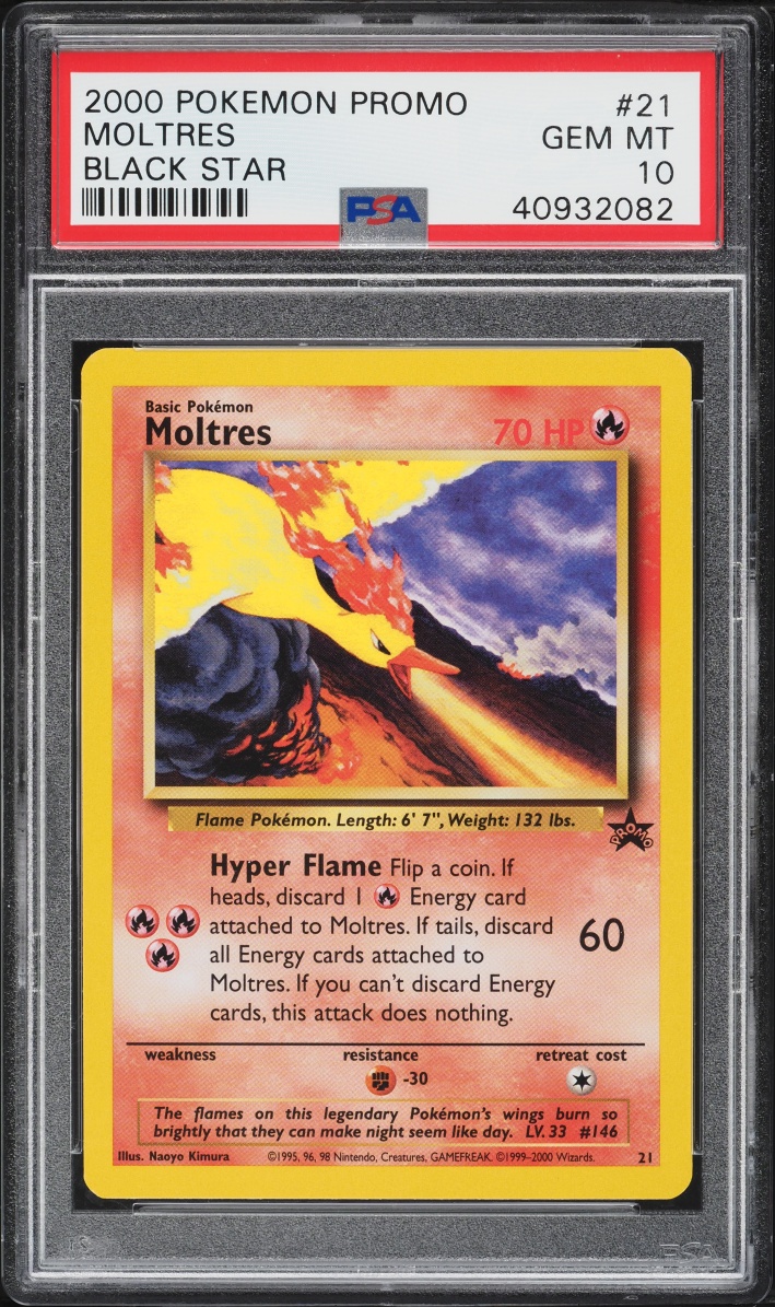 2000 Pokemon Black Star Promo Aoki Error Moltres #21 PSA 10 GEM MINT