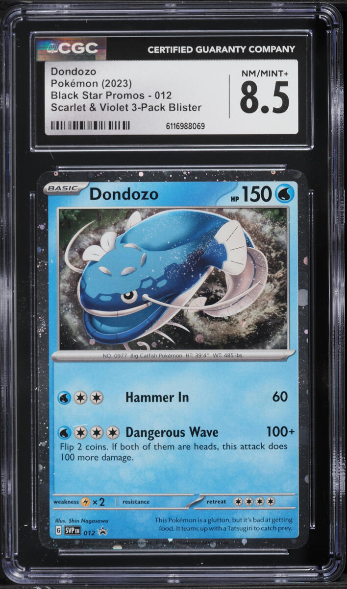 2023 Pokemon Scarlet & Violet Black Star Promo Holo Dondozo #12 CGC 8.5 NM-MT+