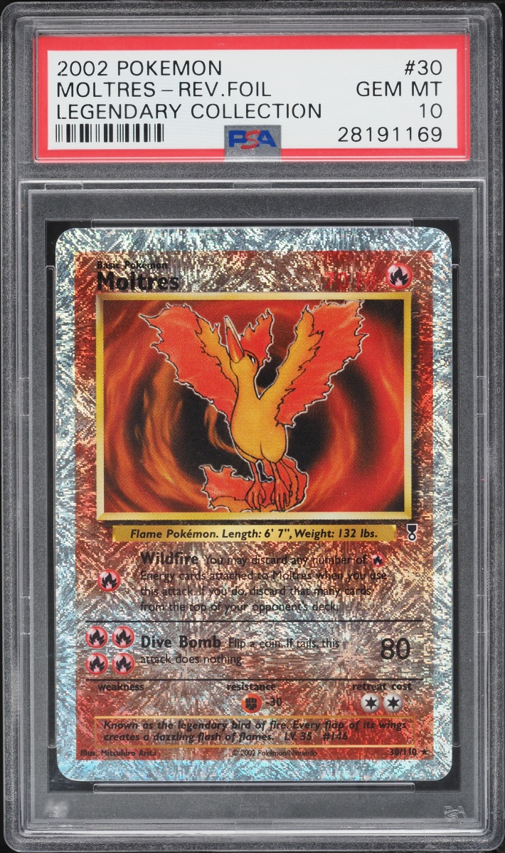 2002 Pokemon Legendary Collection Reverse Holo Moltres #30 PSA 10 GEM MINT