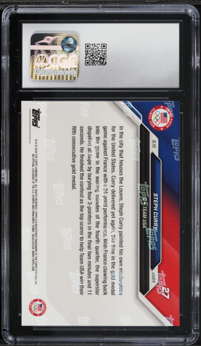 2024 Topps Now Olympic Games Steph Curry #27 CGC 9 MINT