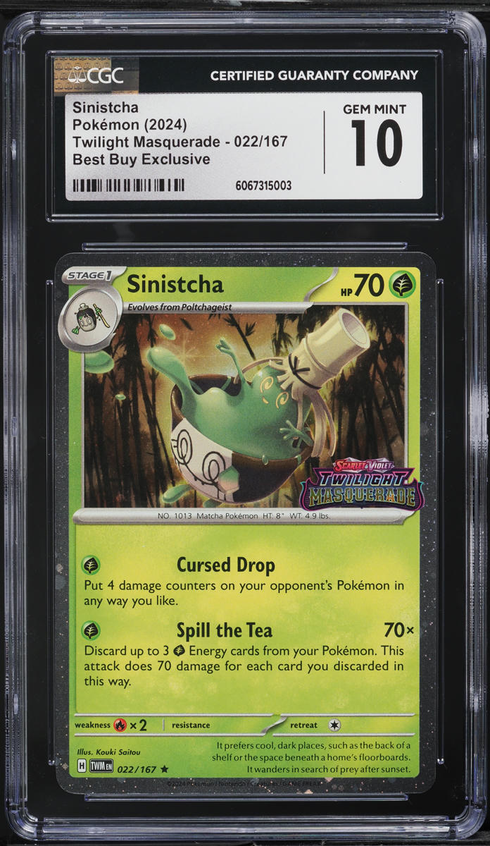 2024 Pokemon SV Twilight Masquerade Best Buy Exclusive Sinistcha #22 CGC 10 GEM MINT