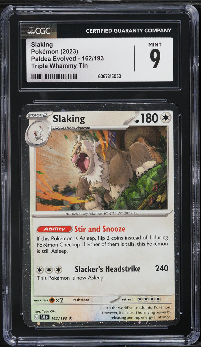 2023 Pokemon SV Paldea Evolved Triple Whammy Tin Slaking #162 CGC 9 MINT