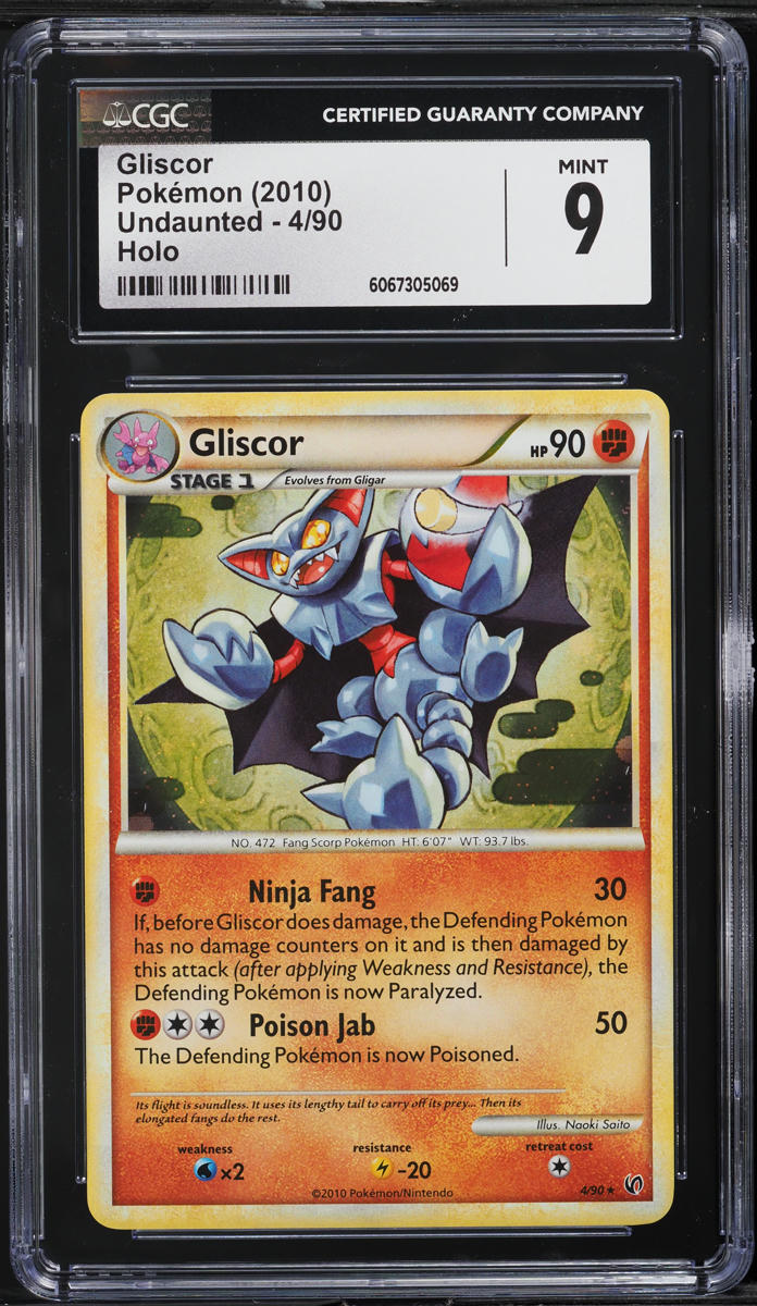 2010 Pokemon HeartGold & SoulSilver Undaunted Holo Gliscor #4 CGC 9 MINT