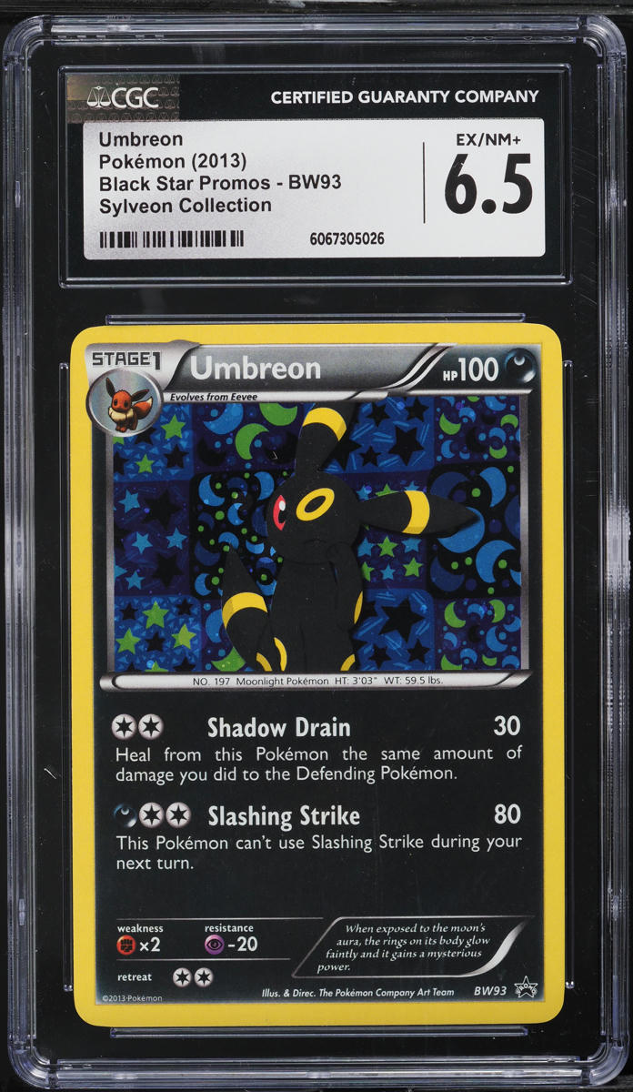 2013 Pokemon Black & White Black Star Promo Umbreon #BW93 CGC 6.5 EXMT+