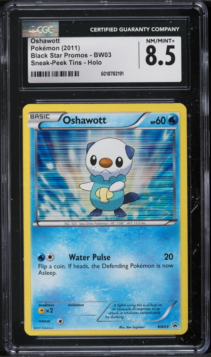 2011 Pokemon BW Black Star Promo Sneak-Peek Holo Oshawott #BW03 CGC 8.5 NM-MT+
