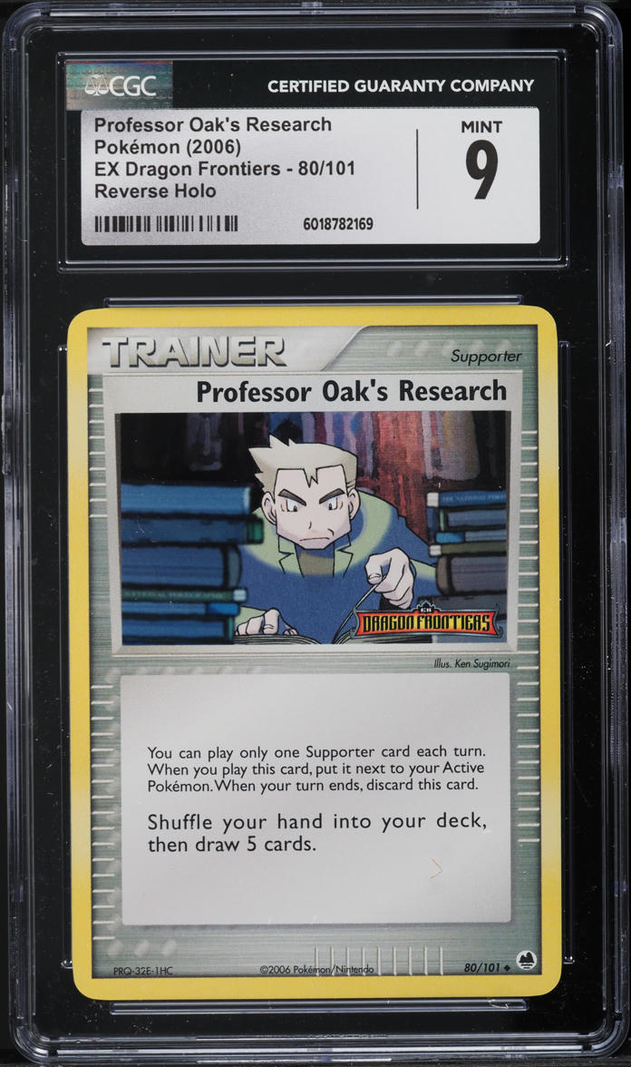 2006 Pokemon EX Dragon Frontiers Reverse Holo Professor Oak's Research #80 CGC 9 MINT
