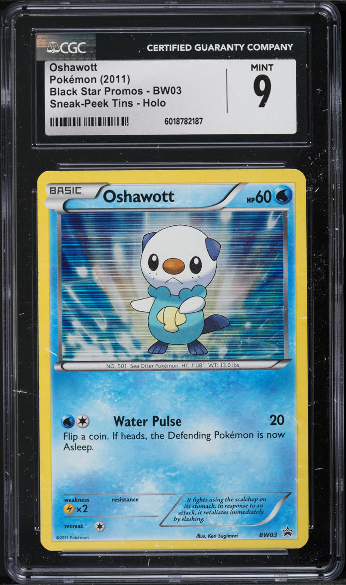 2011 Pokemon Black & White Promo Sneak-Peek Holo Oshawott #BW03 CGC 9 MINT
