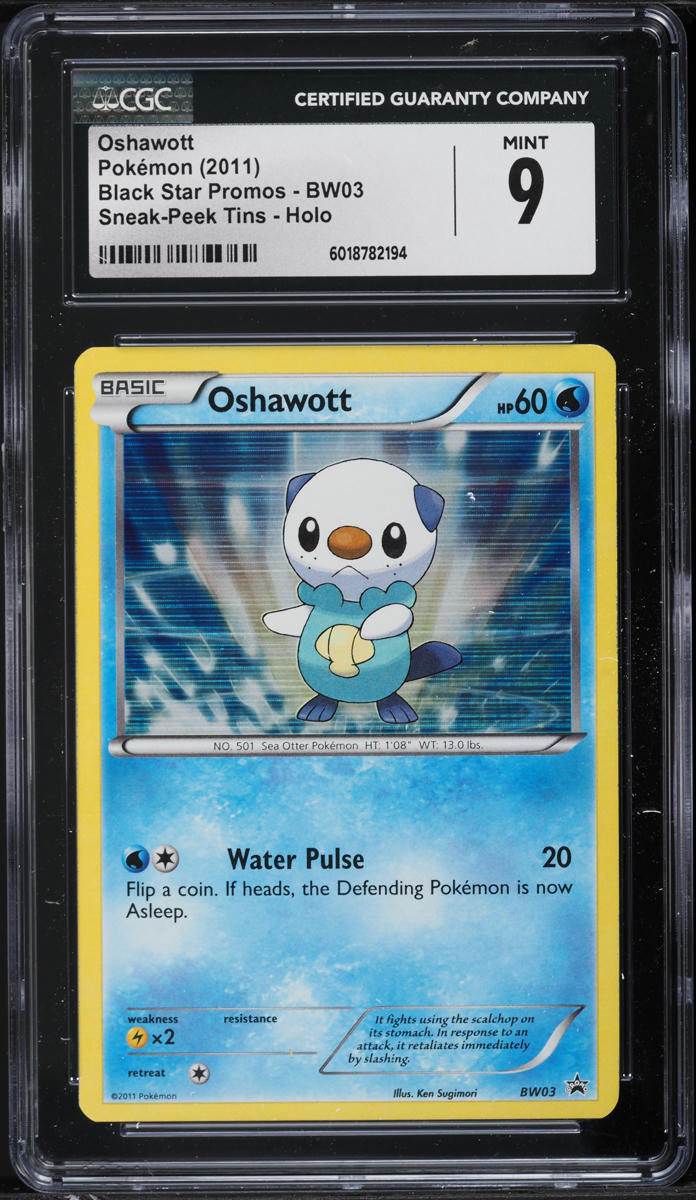 2011 Pokemon BW Black Star Promo Sneak-Peek Holo Oshawott #BW03 CGC 9 MINT