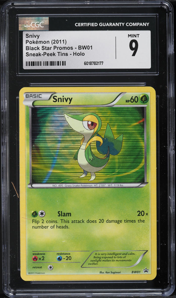 2011 Pokemon BW Black Star Promo Sneak-Peek Holo Snivy #BW01 CGC 9 MINT