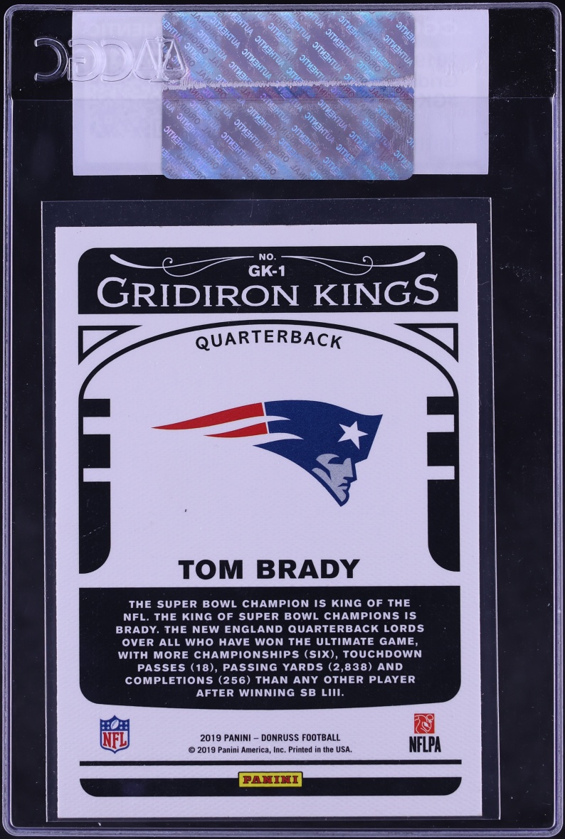 2019 Donruss Gridiron Kings Tom Brady #GK-1 CGC AUTH