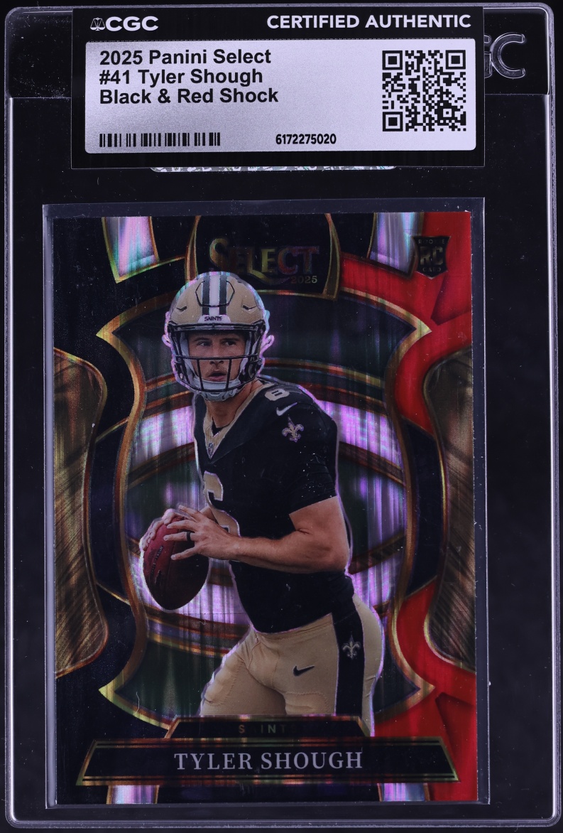 2025 Select Concourse Black & Red Shock Tyler Shough ROOKIE #41 CGC AUTH