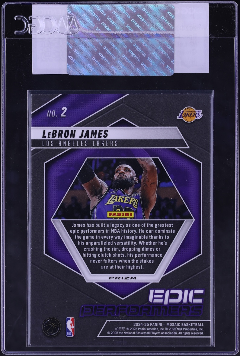 2024 Panini Mosaic Epic Performers Green LeBron James #2 CGC AUTH