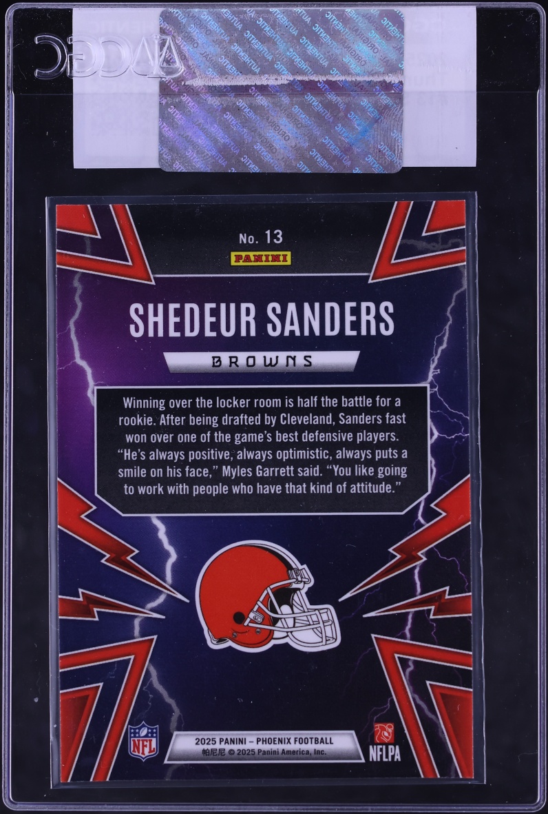 2025 Panini Phoenix Thunderbirds Shedeur Sanders ROOKIE #13 CGC AUTH