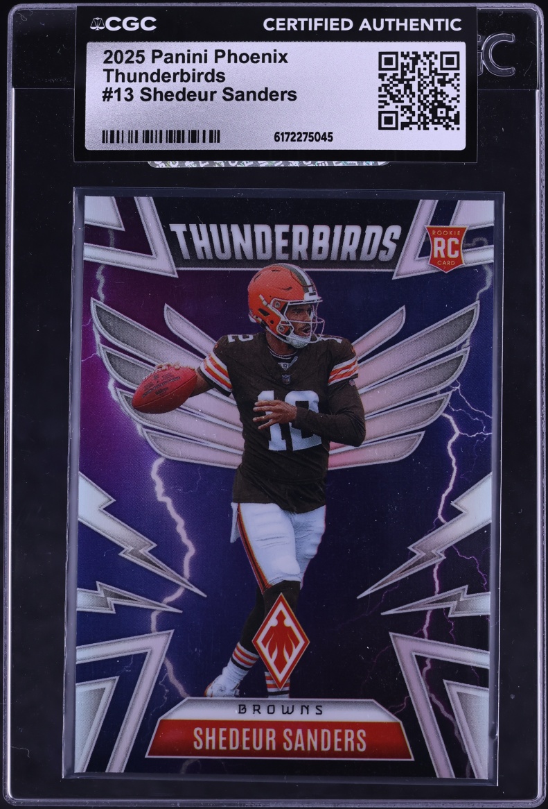 2025 Panini Phoenix Thunderbirds Shedeur Sanders ROOKIE #13 CGC AUTH