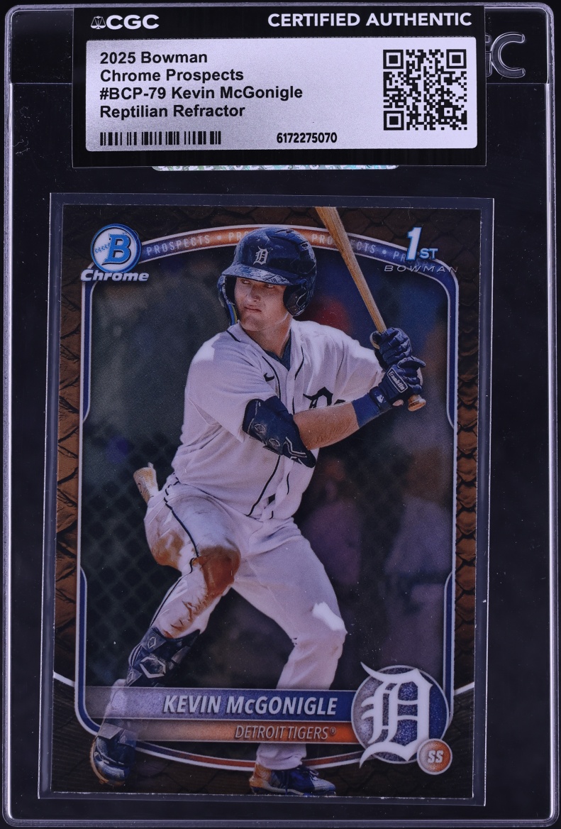 2025 Bowman Chrome Reptilian Refractor Kevin McGonigle PROSPECT #BCP-79 CGC AUTH