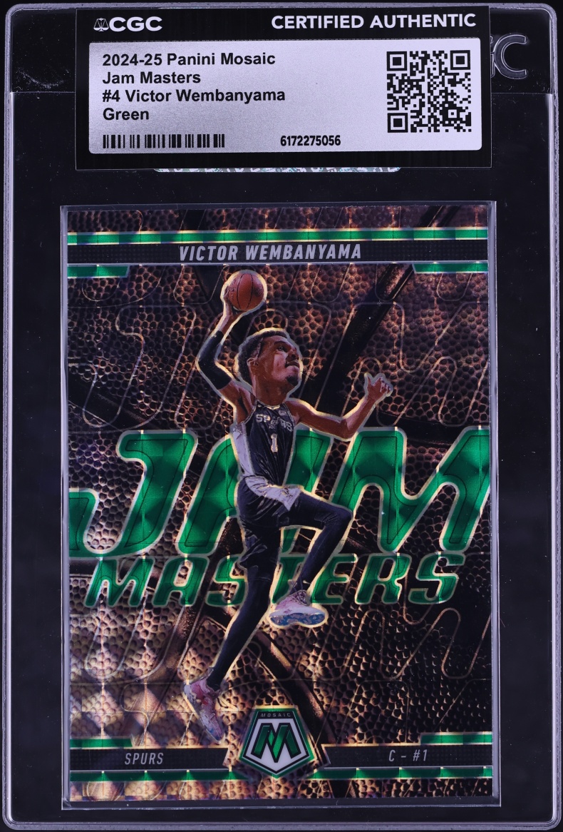 2024 Panini Mosaic Jam Masters Green Prizm Victor Wembanyama #4 CGC AUTH