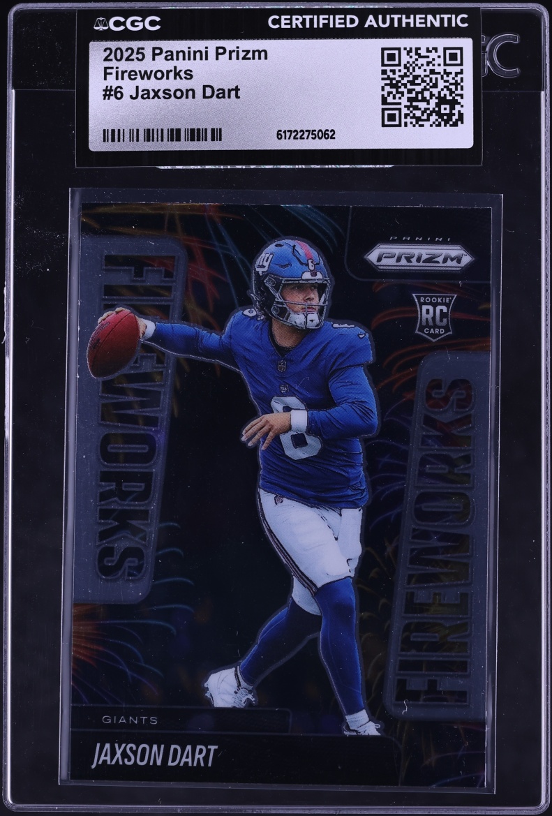 2025 Panini Prizm Fireworks Jaxson Dart ROOKIE #6 CGC AUTH