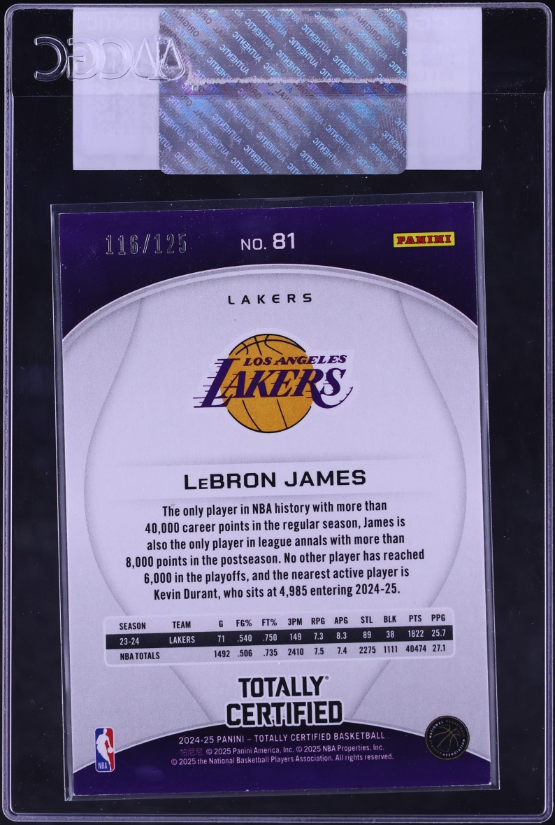 2024 Totally Certified Mirror Pink LeBron James /125 #81 CGC AUTH