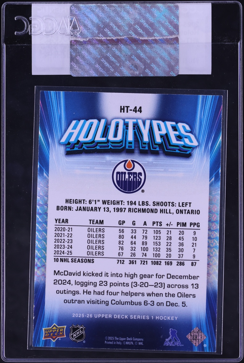 2025 Upper Deck Holotypes Connor McDavid #HT-44 CGC AUTH