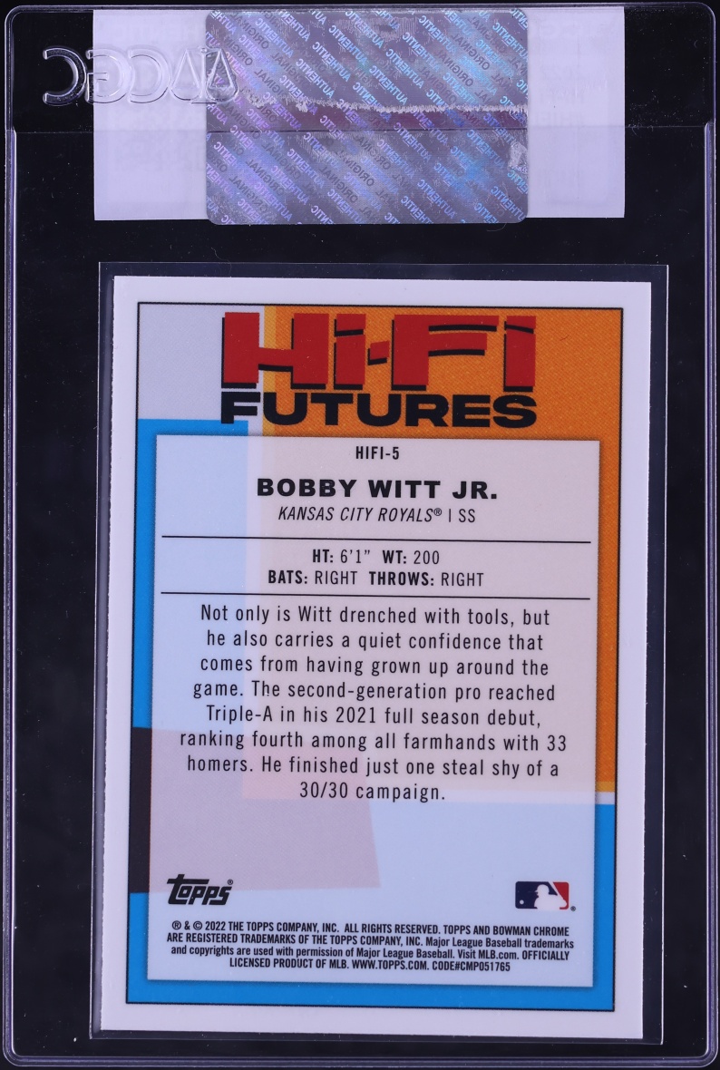 2022 Bowman Chrome Hi-Fi Futures Bobby Witt Jr. PROSPECT #HIFI-5 CGC AUTH
