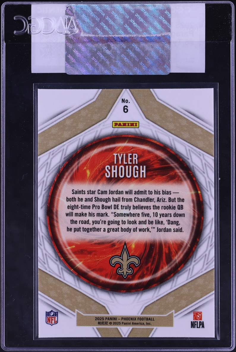 2025 Panini Phoenix Paragon Tyler Shough ROOKIE #6 CGC AUTH