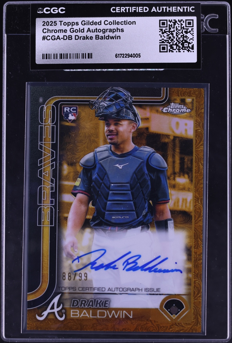 2025 Topps Chrome Gilded Collection Gold Drake Baldwin ROOKIE AUTO /99 #CGA-DB CGC AUTH
