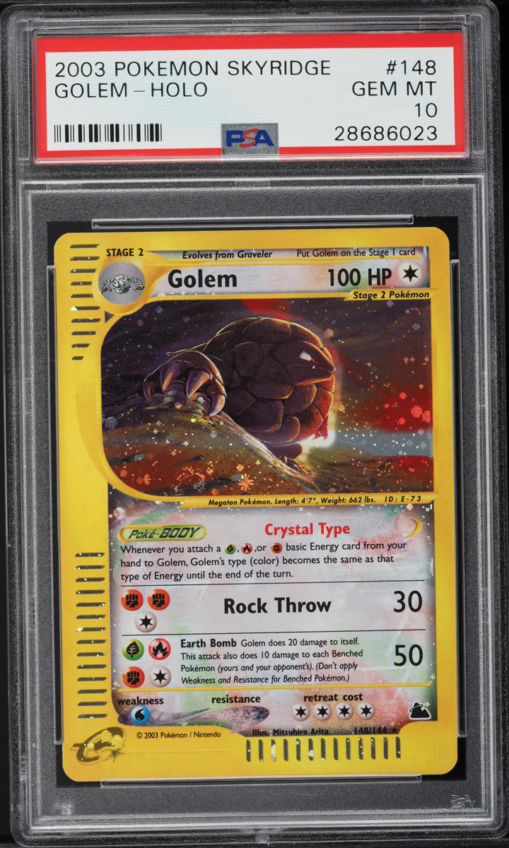2003 Pokemon Skyridge Holo Crystal Golem #148 PSA 10 GEM MINT