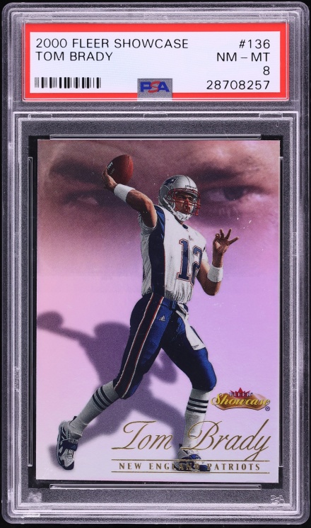 2000 Fleer Showcase Tom Brady ROOKIE /2000 #136 PSA 8 NM-MT